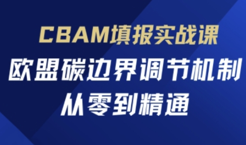 CBAM填报实战课,欧盟碳边界调节机制,从零到精通-网创项目-网创项目平台-网络项目资源网